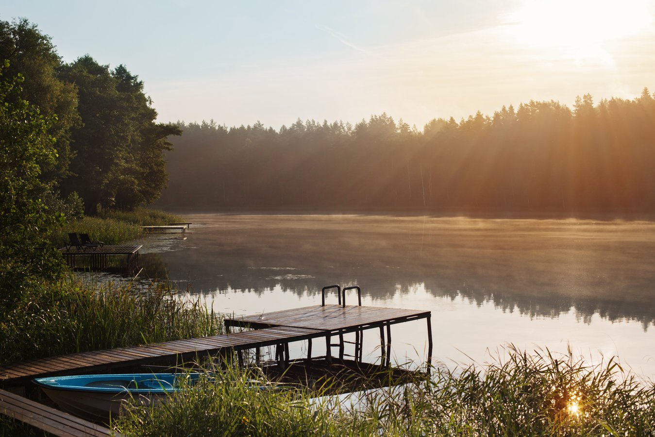 pond with dock